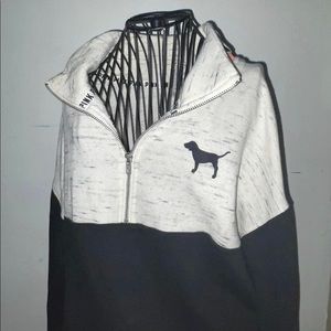 Quarter zip up PINK sweater comfy inside